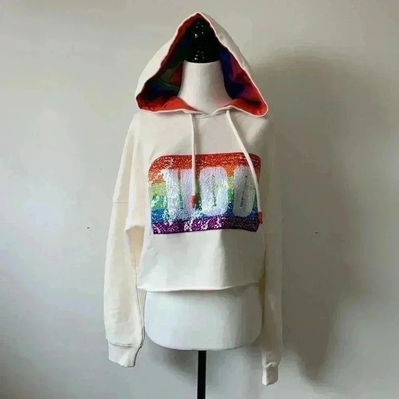 ❤️BNWT UGG Women’s Pride Keira Crop oversized hoodie size Xs - Picture 5 of 5